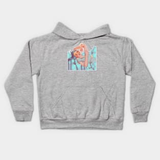 Spring goddess in the clouds with a butterfly Kids Hoodie